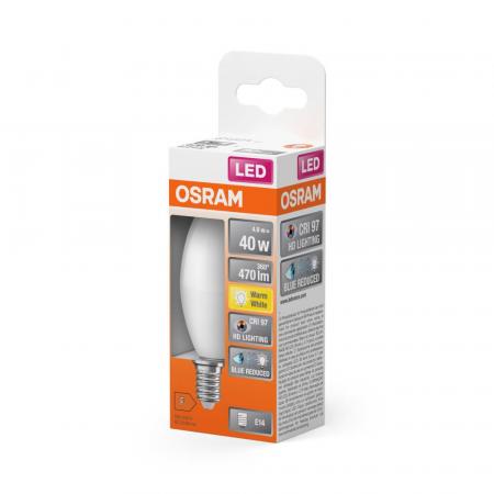 6-Pack OSRAM E14 LED Kerzen Lampe Star Classic B 25 4.9W wie 40W 2700K warmweißes Licht 97Ra sehr hohe Farbwiedergabe